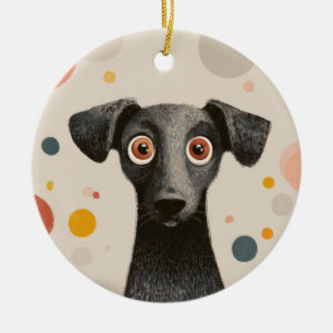 Ornamento De Cerâmica Cachorro Olhos Grandes – Retrato de Estimação Capr