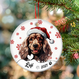 Ornamento De Cerâmica Cachorro-Panela de Natal Personalizado