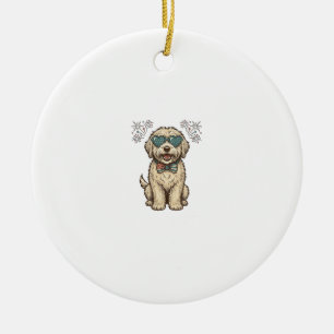 Ornamento De Cerâmica Cachorro Patriótico Fogos de Artifício Camisa Vint