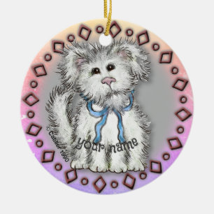 Ornamento De Cerâmica Cachorro Peludo