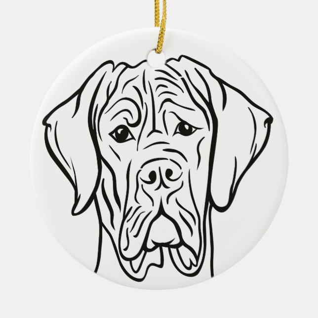 Ornamento De Cerâmica Cachorro pendente baba (Frente)
