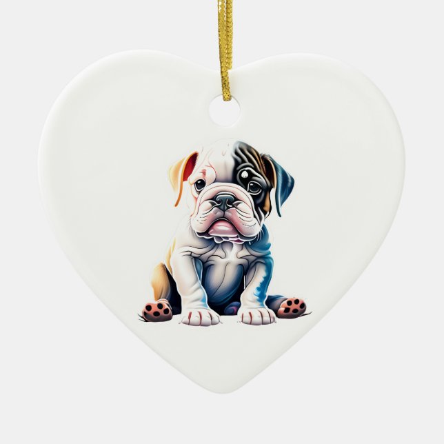 Ornamento De Cerâmica Cachorro Personalizado (Frente)