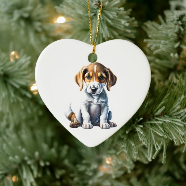Ornamento De Cerâmica Cachorro Personalizado de American Foxhound (Árvore)