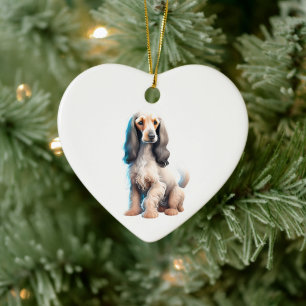 Ornamento De Cerâmica Cachorro Puppy Afghan Hound Personalizado