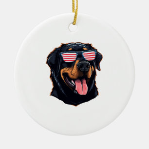 Ornamento De Cerâmica Cachorro Rottweiler