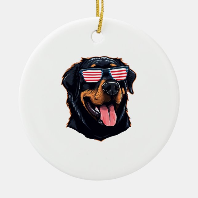 Ornamento De Cerâmica Cachorro Rottweiler (Frente)