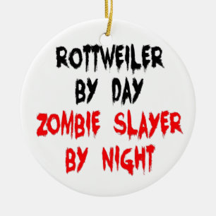Ornamento De Cerâmica Cachorro Rottweiler da Zombie Slayer