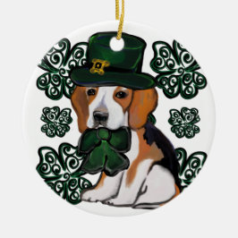 Ornamento De Cerâmica Cachorro São Patrício