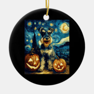 Ornamento De Cerâmica Cachorro Schnauzer Miniatura Fofo de Halloween Jac