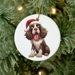 Ornamento De Cerâmica Cachorro Springer Spaniel Inglês Divertido Persona