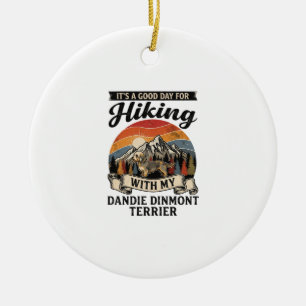 Ornamento De Cerâmica Cachorro Terrier Dandie Dinmont Hiking Montanha Re
