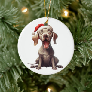 Ornamento De Cerâmica Cachorro Weimaraner Diversão Personalizada
