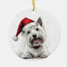 Ornamento De Cerâmica Cachorro West Highland Terrier Natal Personalizado