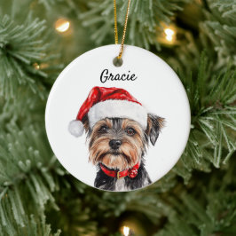 Ornamento De Cerâmica Cachorro Yorkshire Terrier Personalizado