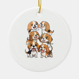 Ornamento De Cerâmica cachorros beagle felizes