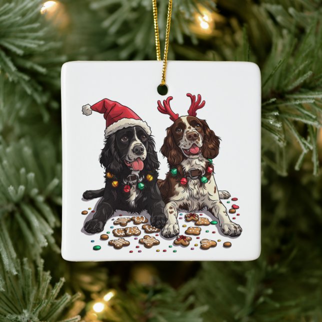 Ornamento De Cerâmica Cachorros do Cocker Spaniel Natal (Árvore)