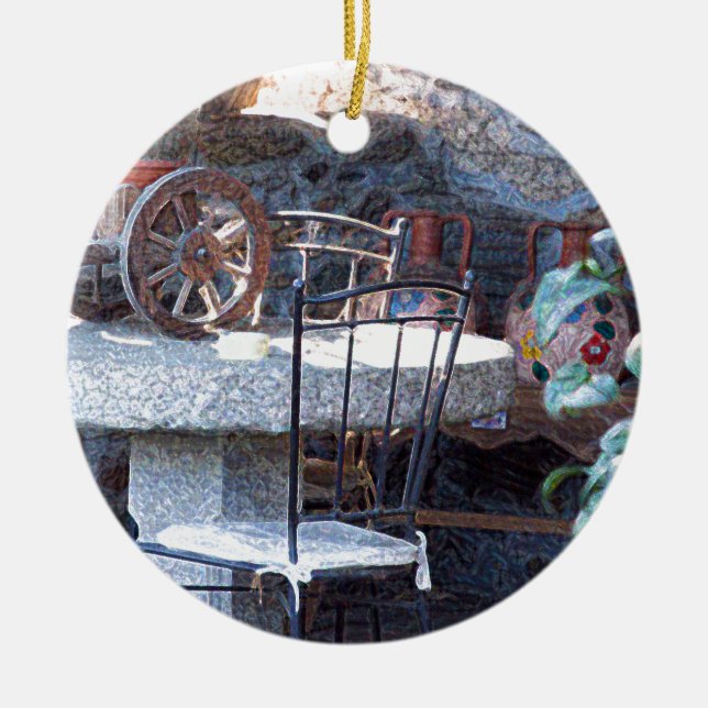 Ornamento De Cerâmica Cactus Espanhol Ainda Vida (Frente)