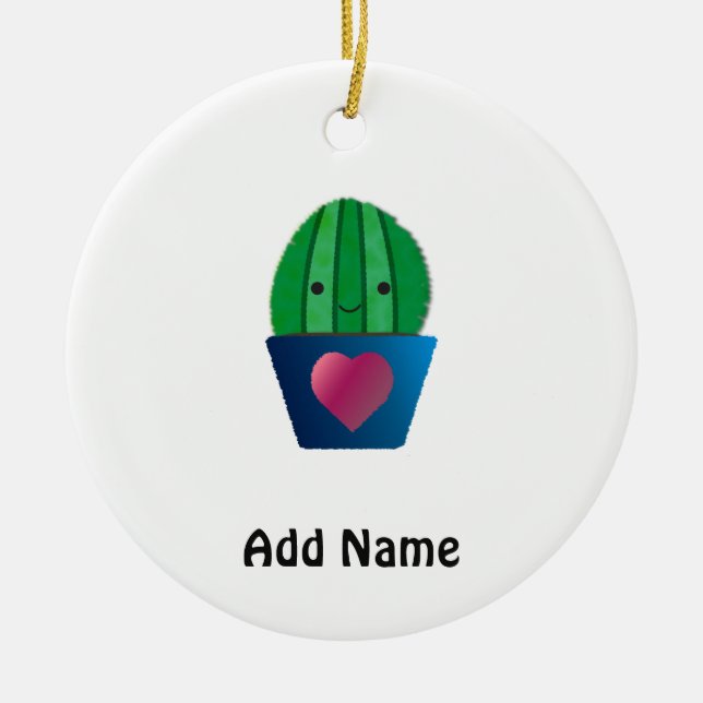 Ornamento De Cerâmica Cactus Love (Frente)