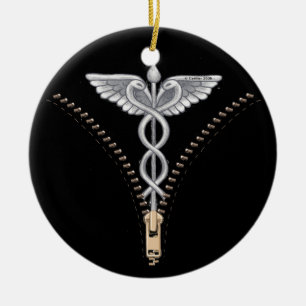 Ornamento De Cerâmica Caduceu de Zíper