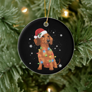 Ornamento De Cerâmica Cães Dachshund Árvore Natal Pet Cão 
