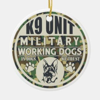 Ornamento De Cerâmica Cães de funcionamento militares da unidade K9