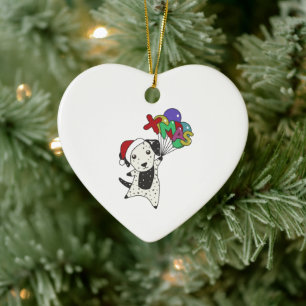 Ornamento De Cerâmica Cães de Natal Dalmáticos Cães de inverno Cães de i
