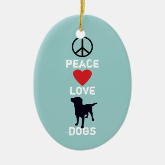 Ornamento De Cerâmica Cães do amor da paz