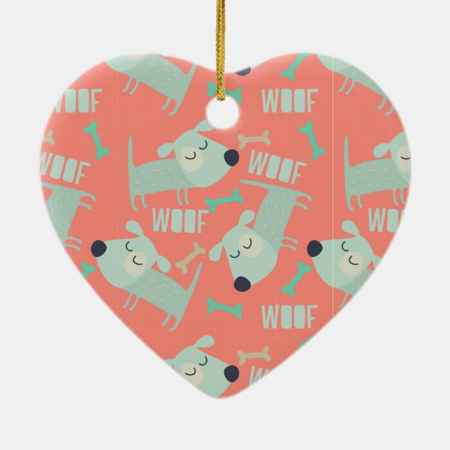 Ornamento De Cerâmica Cães e Ossos (Verso)