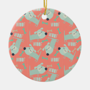 Ornamento De Cerâmica Cães e ossos do Woof