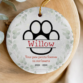 Ornamento De Cerâmica Cães ou gatos, animais de estimação, passas verdes