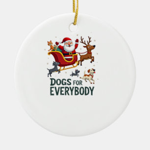 Ornamento De Cerâmica Cães Para Todos o Papai Noel Natal Divertido Natal