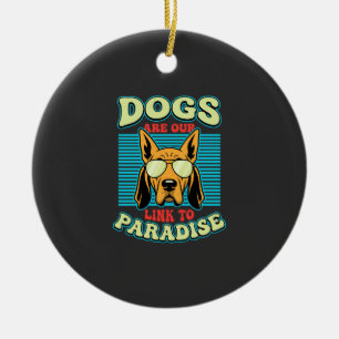 Ornamento De Cerâmica Cães São Nossa Ligação com o Paraíso Vetor Retro
