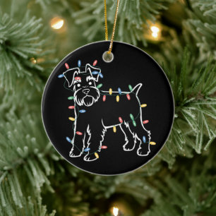 Ornamento De Cerâmica Cães Schnauzer Árvore Natal Pet Animal Cão