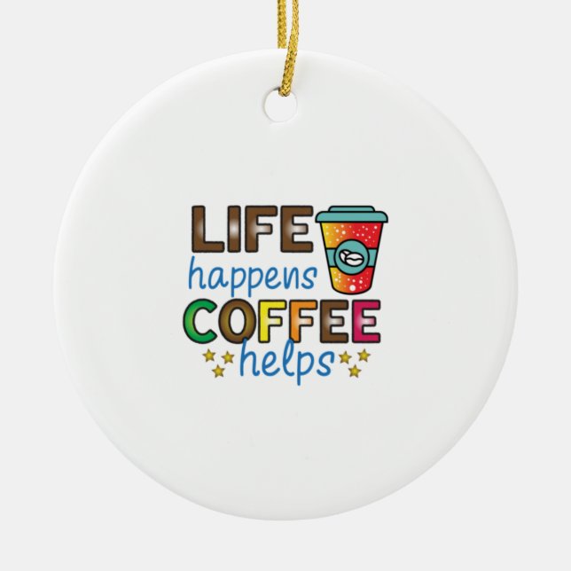 Ornamento De Cerâmica Café Arte Acontece Café Ajuda (Frente)