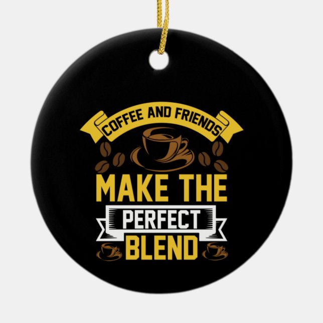 Ornamento De Cerâmica Café De Arte E Amigo (Frente)