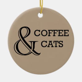 Ornamento De Cerâmica Café e gatos com foto personalizada