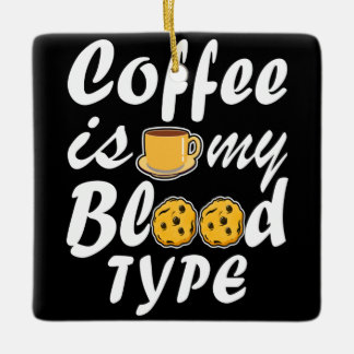 Ornamento De Cerâmica Café É Meu Tipo De Sangue
