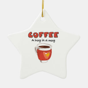 Ornamento De Cerâmica Café Um Abraço Em Um Presente De Sobrinho De Caf