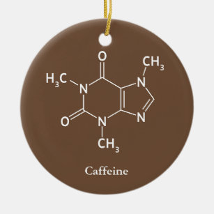 Ornamento De Cerâmica Caffeine Molecule Chemistry Café Lovers