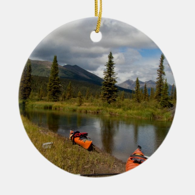 Ornamento De Cerâmica Caiaque em repouso (Frente)