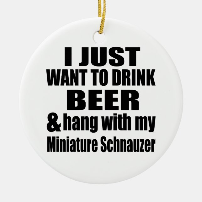 Ornamento De Cerâmica Cair com meu Schnauzer diminuto (Frente)