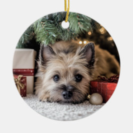 Ornamento De Cerâmica Cairn Terrier Christmas