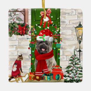 Ornamento De Cerâmica Cairn Terrier Dog Natal