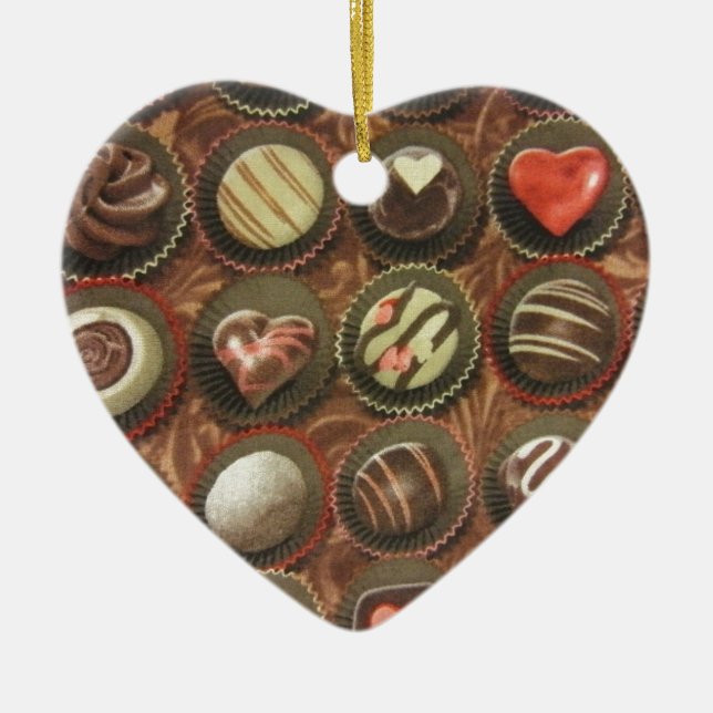 Ornamento De Cerâmica Caixa de Chocolate (Frente)