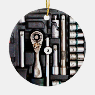 Ornamento De Cerâmica Caixa de ferramentas do trabalho - impressão