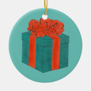 Ornamento De Cerâmica Caixa de Presente de Natal de Férias Molhadas com