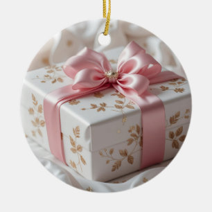 Ornamento De Cerâmica caixa de presente rosa de seda encantadora