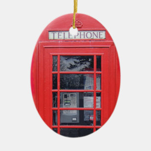 Ornamento De Cerâmica Caixa de telefone vermelha de Londres