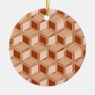 Ornamento De Cerâmica Caixas 3D de cromo - cor de cobre