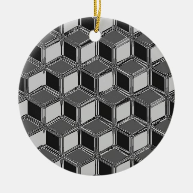 Ornamento De Cerâmica Caixas de 3 d crômio - cinzas hemáticas (Frente)